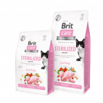 Brit Care Cat Sterilized Sensitive begrūdis sausas maistas sterilizuotoms jautrioms katėms : Pakuotė sausas maistas - 400 g