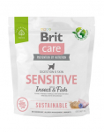 BRIT CARE Dog Sustainable Sensitive fish insekt suaugusiems šunims su žuvimi ir vabzdžiais 1 kg