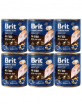 BRIT Premium by Nature Fish&Fish Skin 6x800 g natūralus maistas šunims su žuvimi ir žuvies oda