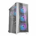 "Darkflash DK352 Plus" kompiuterio korpusas + 4 ventiliatoriai (juodai baltas)