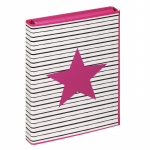 Dėklas sąsiuviniams PAGNA PINK STAR su lipniu užsegimu, A4