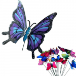 Dekoracija metalinis įsmeigiamas drugelis, 60 cm