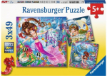 Dėlionė RAVENSBURGER Žavios undinės, 3vnt, 49d.