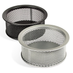 Dėžutė smulkiems biuro reikmenims apvali 79x37mm Forpus perforuoto metalo juoda!