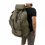 Didelė tvirta turistinė kuprinė 95L - tamsiai pilka