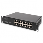 Digitus | 16-port Gigabit Ethernet Switch | DN-80115 | Unmanaged | Rackmountable | 10/100 Mbps (RJ-45) ports quantity | 1 Gbps (RJ-45) ports quantity | SFP+ ports quantity | Power supply type Internal|DN-80115