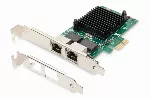 DIGITUS DN-10132 Gigabit Ethernet PCI Express kortelė 2 prievadų 32 bitų žemo profilio laikiklis "Intel" mikroschemų rinkinys