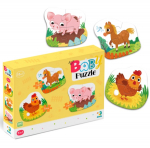 Dodo didelių detalių dėlionė „Diena ūkyje“ (3 dėlionės)