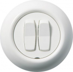 Double one way switch with frame, white Renova WDE006817 | 13606480331043
