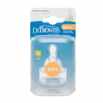 DR. BROWN'S III lygio žindukai siauro kaklelio buteliukams, nuo 6 iki 9 mėn., 2 vnt.