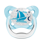 DR. BROWN'S tamsoje šviečiantis čiulptukas PreVent BUTTERFLY, mėlynas nuo 0-6 mėn., 1 vnt.