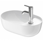 Duravit Luv Pastatomas praustuvas 420x270 su anga maišytuvui (vidus baltas, išorė balta blizgi) : Spalva - Balta blizgi