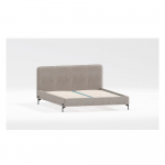 Dvigulė lova šviesiai rudos spalvos audiniu dengta su lovos grotelėmis 180x200 cm Barker – Ropez