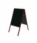 Dvipusė pastatoma kreidinė lenta BI-OFFICE 90x120, 150 cm aukštis, juodas rėmas, juoda lenta