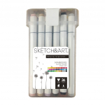 Dvipusiai permanentiniai žymekliai piešimui  Sketch&Art, 36 spalvų