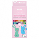 Dvipusiai spalvoti pieštukai 12/24 spalvų BB Kids