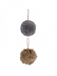 Eglutės dekoracija BALL FUR, 8 cm