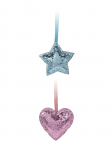 Eglutės dekoracija BLUE/PINK GLITTER, 11 cm