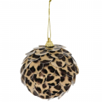 Eglutės dekoracija XMAS BALL LEOPARD, 8 cm
