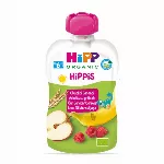 Ekologiška obuolių, bananų, aviečių tyrelė su grūdais HIPP nio 6 mėn., 100 g
