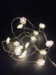 El. girlianda SNAIGĖS, 15 LED, 0,22 W, 3 V, šiltai balta