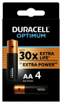Elementai DURACELL OPTIMUM EXTRA LIFE, AA, 4 vnt