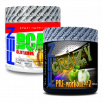 FEN BCAA + Glutamine + FEN Crazy Pre-workout #2 (Rinkinys Pre-workout + Amino rūgščių kompleksas)