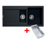 Franke MRG 651 granitinė plautuvė, montuojama ant stalviršio, eksentrinis ventilis, nerūdijančio plieno rankenėlė : Spalva - Balta