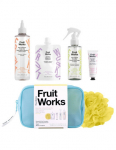 Fruit Works dušo gelis, dulksna, balzamas, plaukų stipriklis, kempinė Fruit Works The Works