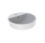 Geberit VARIFORM pusiau įleidžiamas praustuvas, apvalus su skyle maišytuvui, 50 cm : Spalva - Balta