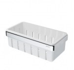 Geesa frame Black Basket serijos higienos priemonų laikiklis 21 cm, chromuotas laikiklis, baltas įdėkliukas : Spalva - Chromas