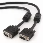 GEMBIRD CC-PPVGA-10M-B Gembird VGA HD15m/HD15m dvigubai ekranuotas su 2 ferito šerdimis 10 m ilgio juodas kabelis