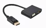 GEMBIRD DisplayPort vyriškos ir HDMI moteriškos lyties + VGA moteriškos lyties adapterio kabelis, juodas