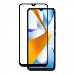 Grūdinto stiklo ekrano apsauga telefonui XIAOMI POCO C40 su juodu rėmeliu