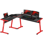 "Huzaro Hero 6.0 Red" “Carbon Flex” žaidimų stalas, juodas/raudonas