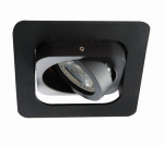 Įleidžiamas šviestuvas KANLUX ALREN, IP20, 220V/12V, 9,9x9,9x2,5 cm, juodos sp.