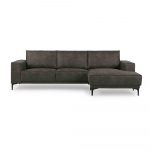 Iš dirbtinės odos kampinė sofa antracito spalvos (su dešiniuoju kampu) Copenhagen – Scandic