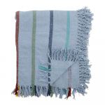 Iš perdirbtos medvilnės vaikiškas pledas mėlynos spalvos 130x160 cm Frey – Bloomingville Mini