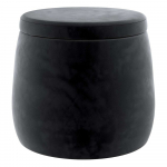 Iš velveto vaikiškas pufas juodos spalvos Posh Velvet – Yellow Tipi