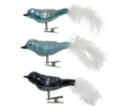 Įsegama kalėdinė dekoracija BIRD, mėlynos sp., 8 x 3 x 3,5 cm, 3 vnt.