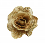 Įsegama kalėdinė dekoracija ROSE, auksinės sp., ø13 x 6 cm