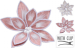 Įsegama kalėdinė dekoracija VELVET FLOWER, rožinės arba kreminės sp., 30 cm