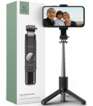 Juoda selfie - asmenukių lazka, trikojis "Tech-Protect L02S Wireless Selfie Stick Tripod"