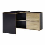 Juodas darbo stalas su stumdomomis durimis Germania Slide