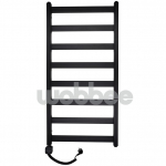 Juodas elektrinis rankšluosčių džiovintuvas WOBBEE TENBY BLACK 50x100cm, kairinis