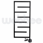 Juodas elektrinis rankšluosčių džiovintuvas WOBBEE WELLY BLACK 50x110cm, dešininis