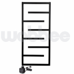 Juodas elektrinis rankšluosčių džiovintuvas WOBBEE WELLY BLACK 50x110cm, kairinis