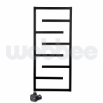 Juodas elektrinis rankšluosčių džiovintuvas WOBBEE WELLY BLACK 50x110cm, kairinis, paslėptas montavimas