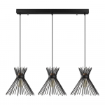 Juodas pakabinamas šviestuvas 3 lemputėms Opviq lights Kirpi