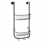 Juodas pakabinamas vonios kambario dėklas iDesign Forma, 30 x 65 cm